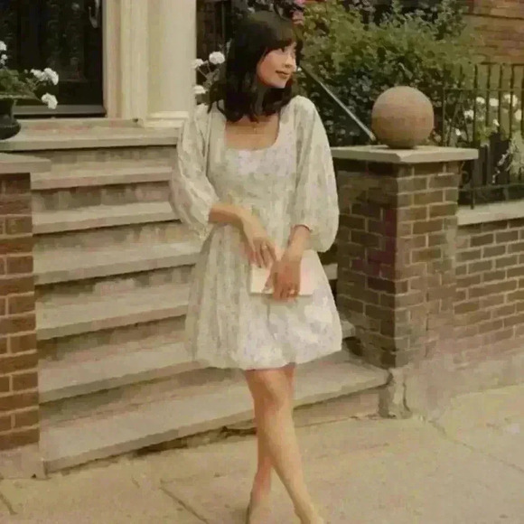 Brock Collection X H&M Floral Print Lyocell Mini Dress Size Small Bubble Hem EUC - Picture 9 of 9